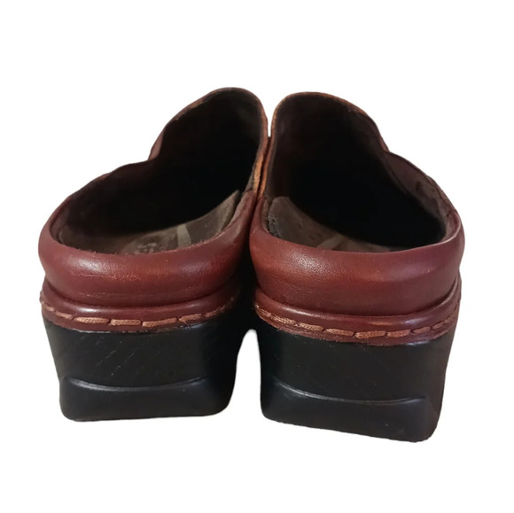 Klogs Brown Embossed Leather Slip On Comfort Mules Work Cogs size 10-10.5 - Picture 6 of 10